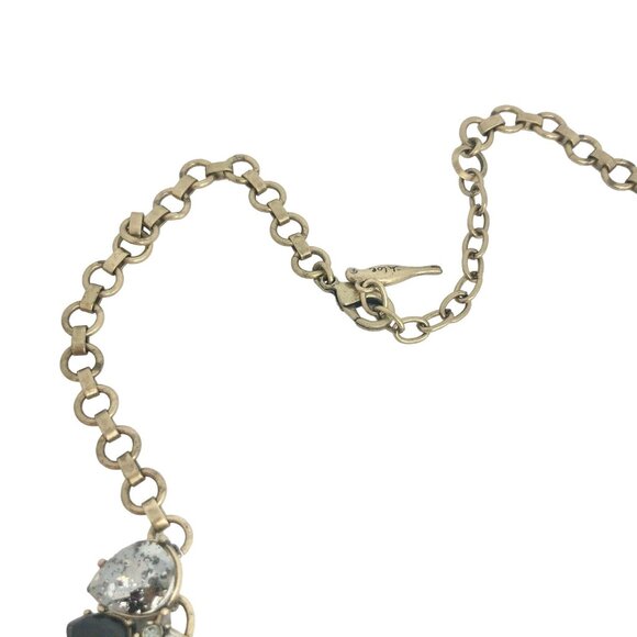 Chloe + Isabel Statement Necklace Black & Clear Gemstones On Gold-Tone Chain - Picture 8 of 10